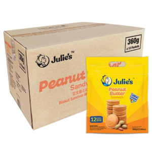 JULIE'S PEANUT BUTTER SANDWICH BISCUITS 360G JULIE'S PEANUT BUTTER SANDWICH BISCUITS 360G (1 Box)